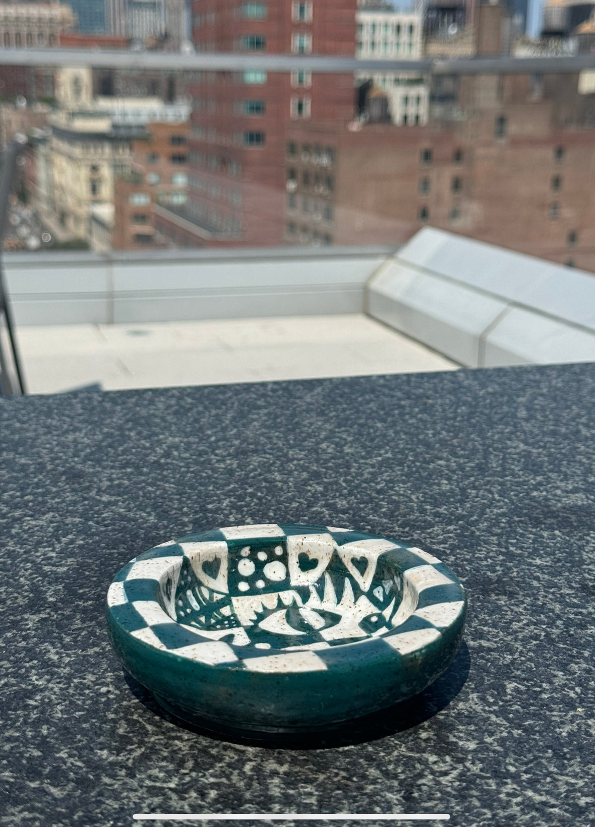 Checkered Ashtray / Ring Dish